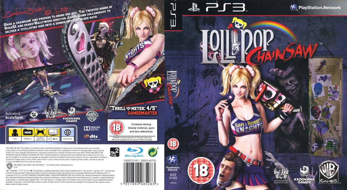 Lollipop Chainsaw box art for Playstation 3